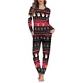 thumbnail image 2 of Renewold 2 Pieces Casual Long Sleeve Sleepwear for Women Size S Nightgown Family Matching Christmas Pajamas Reindeer Snowflake Round Neck Nightwear Lounge Set, 2 of 5