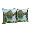thumbnail image 6 of Ambesonne Landscape Throw Pillow Cover 2 Pack, Cliff in Philippines, 24", Green Brown Blue, 6 of 6