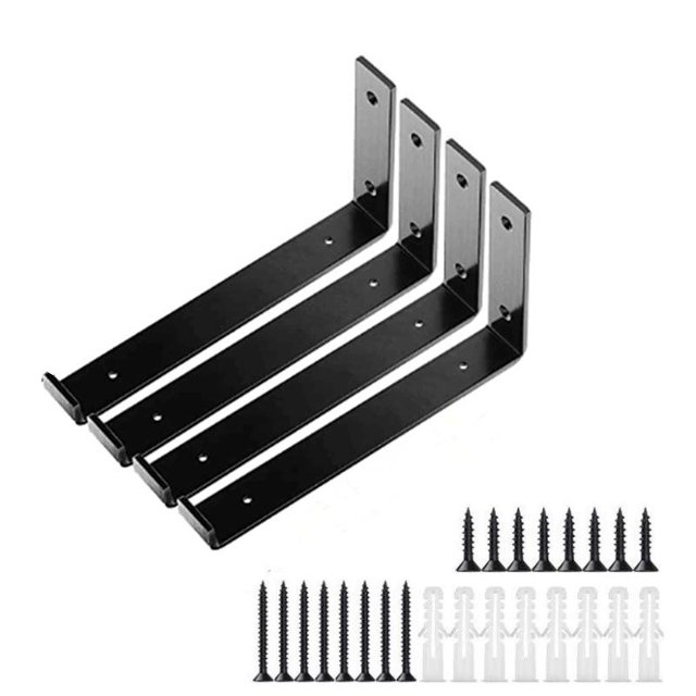 Soportes De Estante De Servicio Pesado Soportes De Pared De Hierro Soportes De Esquina En Forma De L Para Cocina Baño Dormitorio 4 Uds sonducket HA035360-00