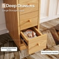 thumbnail image 3 of Tribesigns 5-Drawer Dresser, Narrow Samll Dresser Chest of Drawers for Bedroom, Oak, 3 of 5