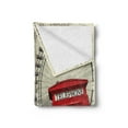 thumbnail image 2 of Collage Soft Flannel Fleece Throw Blanket, Vintage London England Greetings Retro Big Ben Red Bus, Cozy Plush for Indoor and Outdoor Use, 50" x 70", Ivory Charcoal Grey, by Ambesonne, 2 of 5