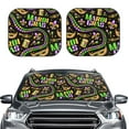 thumbnail image 2 of Goofa Mardi Gras3 Pattern 2 Piece Car Windshield Sun Shade Foldable | Front Windshield Shade for Sun, Heat and UV Rays | Sunshade for Car Front Window-Large, 2 of 7