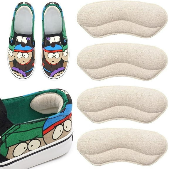 Heel Grips for Kids, Self-Adhesive Heel Cushion Extra Volume to Too Large Shoes Inserts Heel Protector for Boys and Girls Child Women (Beige 2 Pairs)
