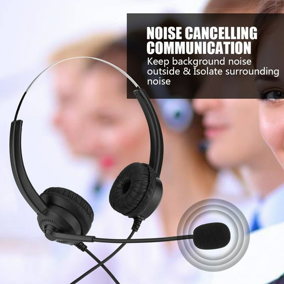 Mugast Call Center Headset, Lossless Sound Call Center Headphones With Super Long Cable And 360 Earmuffs For Computer Telephone Desktop Box Noise Cancelling Function