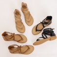 thumbnail image 4 of Sandalias Mujer Estilo Plano Verano Sencillo Tacón Bajo Retro Zapatos de Mujer Cómodos y Versátiles, 4 of 4