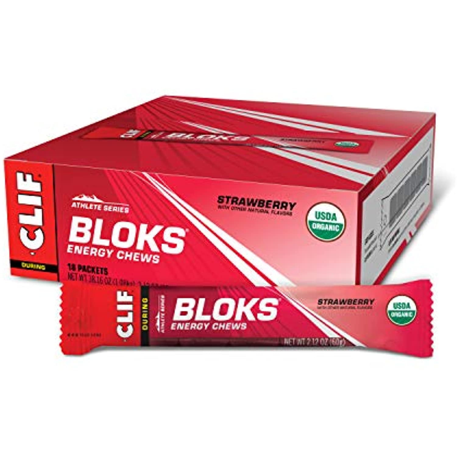Clif Bloks Energy Chews Strawberry NonGmo Plant Based Food