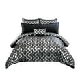 thumbnail image 1 of Benjara BM225176 Polyester Comforter Set with Geometric Print, Gray & Black - Queen Size - 6 Piece, 1 of 1