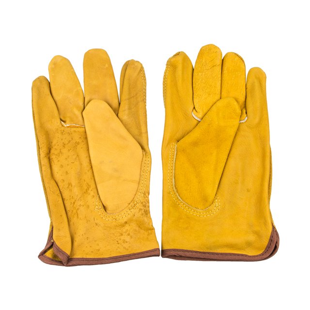 Guantes de trabajo de cuero Guante de jardinería de piel de vaca resistente para construcción de corte de madera/conducción/jardín para hombres y mujeres 1 par BANYUO Electrónica