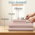 thumbnail image 3 of Casa Platino King Size Sheet Set – 450TC 100% Cotton Cooling Bed Sheets King, Hotel Luxury Finish, Silky Soft Comfort, Durable Daily Bedding, Machine Washable – Sepia Rose, 3 of 8