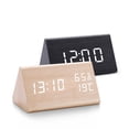 thumbnail image 2 of Digital Clock LED Wooden Alarm Clock Table Sound Control Electronic Clocks Desktop USB/AAA Powered  Home Table Decor, 2 of 5