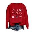 thumbnail image 4 of Sweatshirts for Women Sweet Valentine's Day Print Loose Sweatshirt Long Sleeve Crew Neck Shirt Pullover Top Women's Blouse for Valentine's Day and Daily, 4 of 7