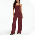 thumbnail image 2 of Byworldtasic No Boundaries Summer Sleeveless Jumpsuits for Women Dressy Square Neck Wide Leg Pants One Piece Rompers, 2 of 5