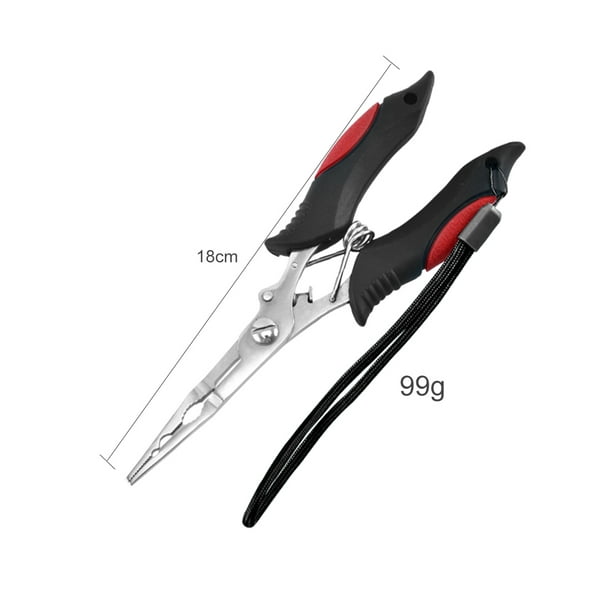 Peggybuy Fishing Pliers Scissors Multi-Function Steel Fishing Line Cutter (Redw) Multicolor Red