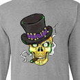 thumbnail image 4 of Inktastic Mardi Gras Skull with Cigar Long Sleeve T-Shirt, 4 of 5