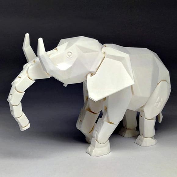 Peggybyg 3D Print Modern Geometric Elephant White Crafts Sculpture Ornaments Home Decor