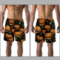 thumbnail image 3 of luoweisi Men's Beach Shorts Quick Dry Swim Trunks with Mesh Lining Halloween Pumpkin M, 3 of 5