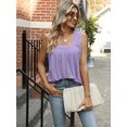 thumbnail image 4 of SIEANE Women's Tank Tops Square Neck Eyelet Sleeveless Summer Tops Curved Hem Flowy Shirts,Purple-M, 4 of 5