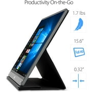 ASUS ZenScreen 15.6 1080P Portable Monitor (MB16AC) - Full HD, IPS, Eye Care, Foldable Smart Case, Ultra-slim, Lightweight, USB-C Power Delivery, For Laptop, PC, Phone, Console , Black