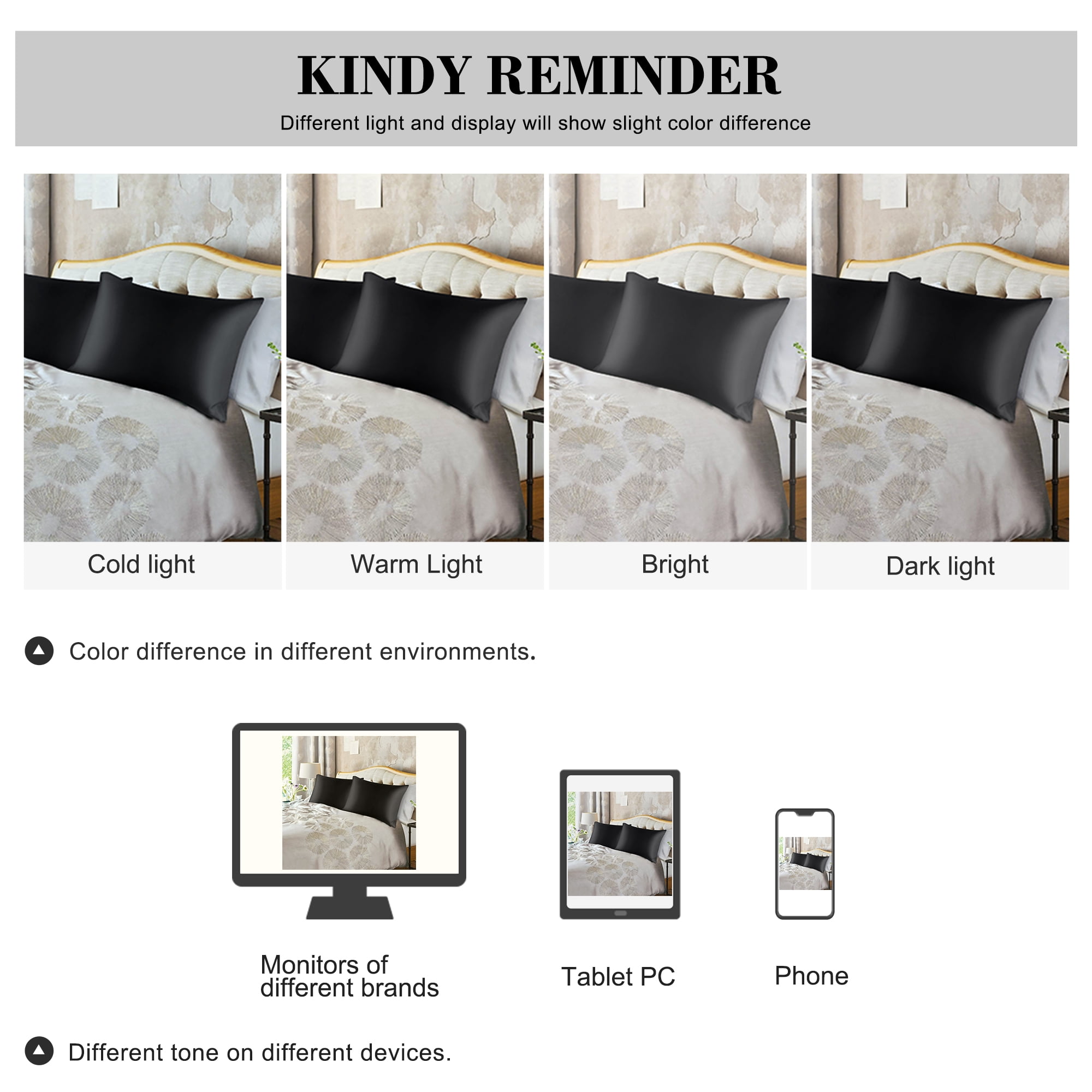 Unique Bargains Satin Envelope Closure Pillowcases Set of 2 Black 20"x26"