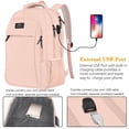 thumbnail image 3 of Mochila para portátil MATEIN de 15,6 pulgadas con puerto USB resistente al agua, color rosa, 3 of 7