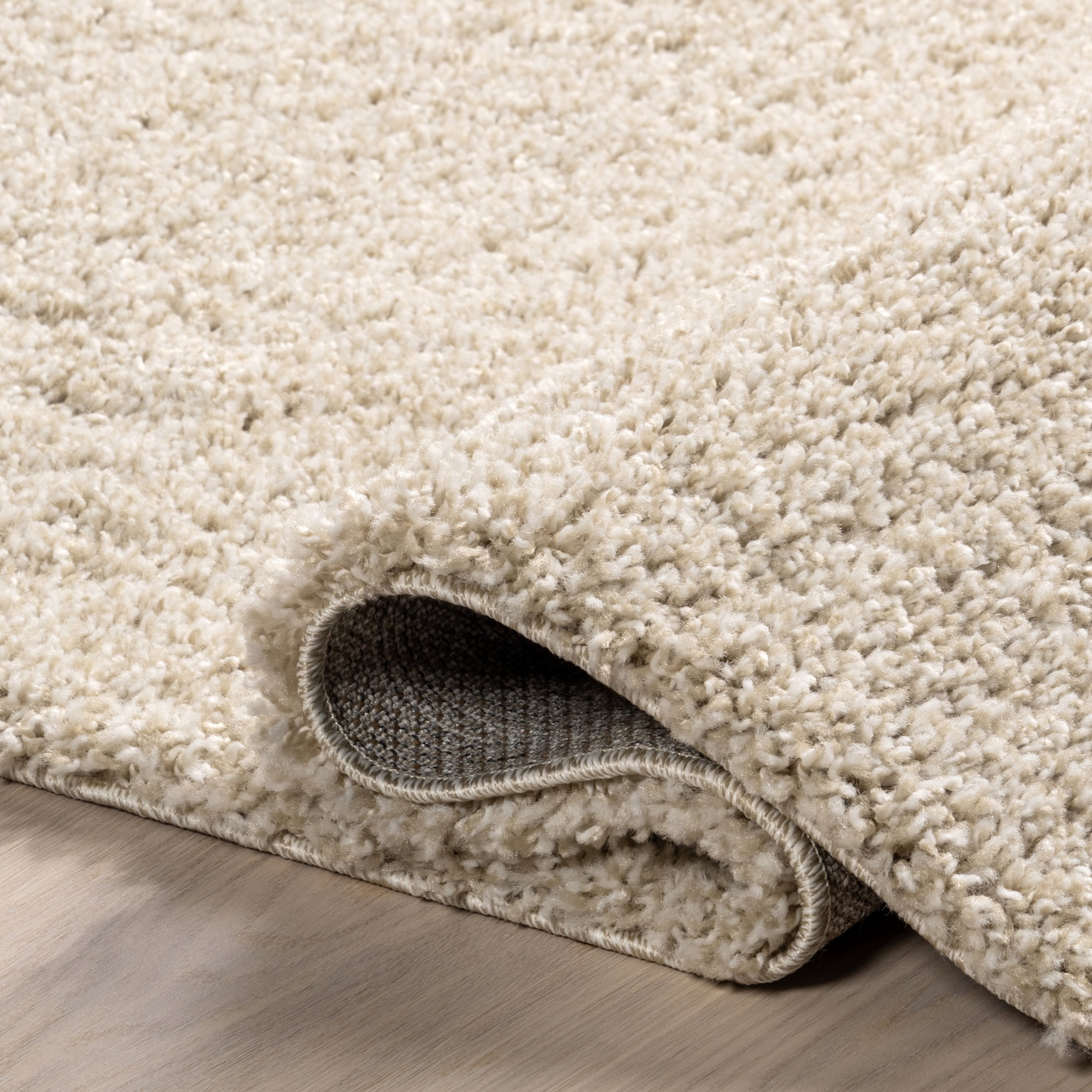 nuLOOM Eudora Contemporary Solid Area Rug, 6' 7" x 9', Beige Ivory