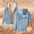 thumbnail image 3 of Lined Thick Hoodies for Women 2025 Winter Long Sleeve Chrysanthemum Graphic Hooded Sweatshirt Pullover Tops, 3 of 4