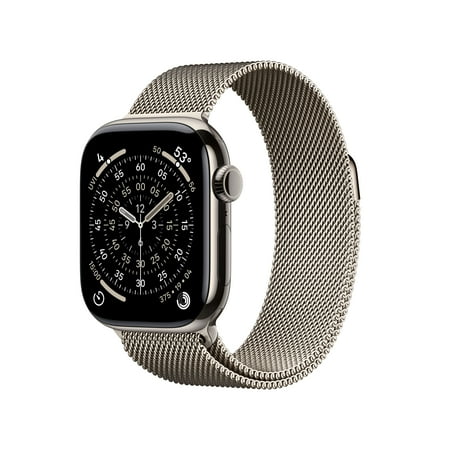 Apple Inc. Apple Watch Series 11 [GPS + Cellular 42mm] Smartwatch with Natural Titanium Case with Natural Milanese Loop