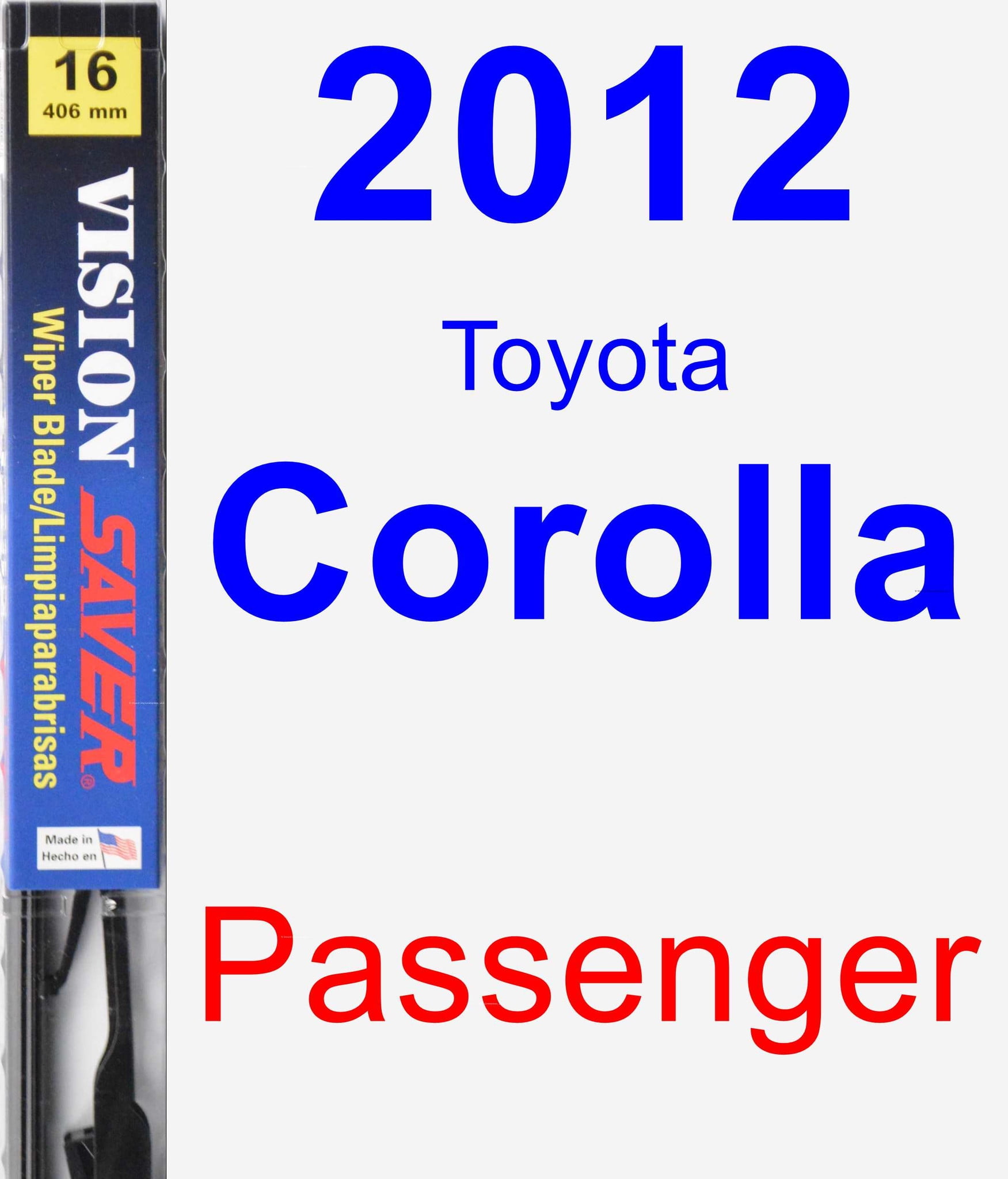 2012 toyota corolla wiper blade size