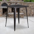 thumbnail image 3 of 31.5'' Square Black-Antique Gold Metal Indoor-Outdoor Bar Height Table, 3 of 4