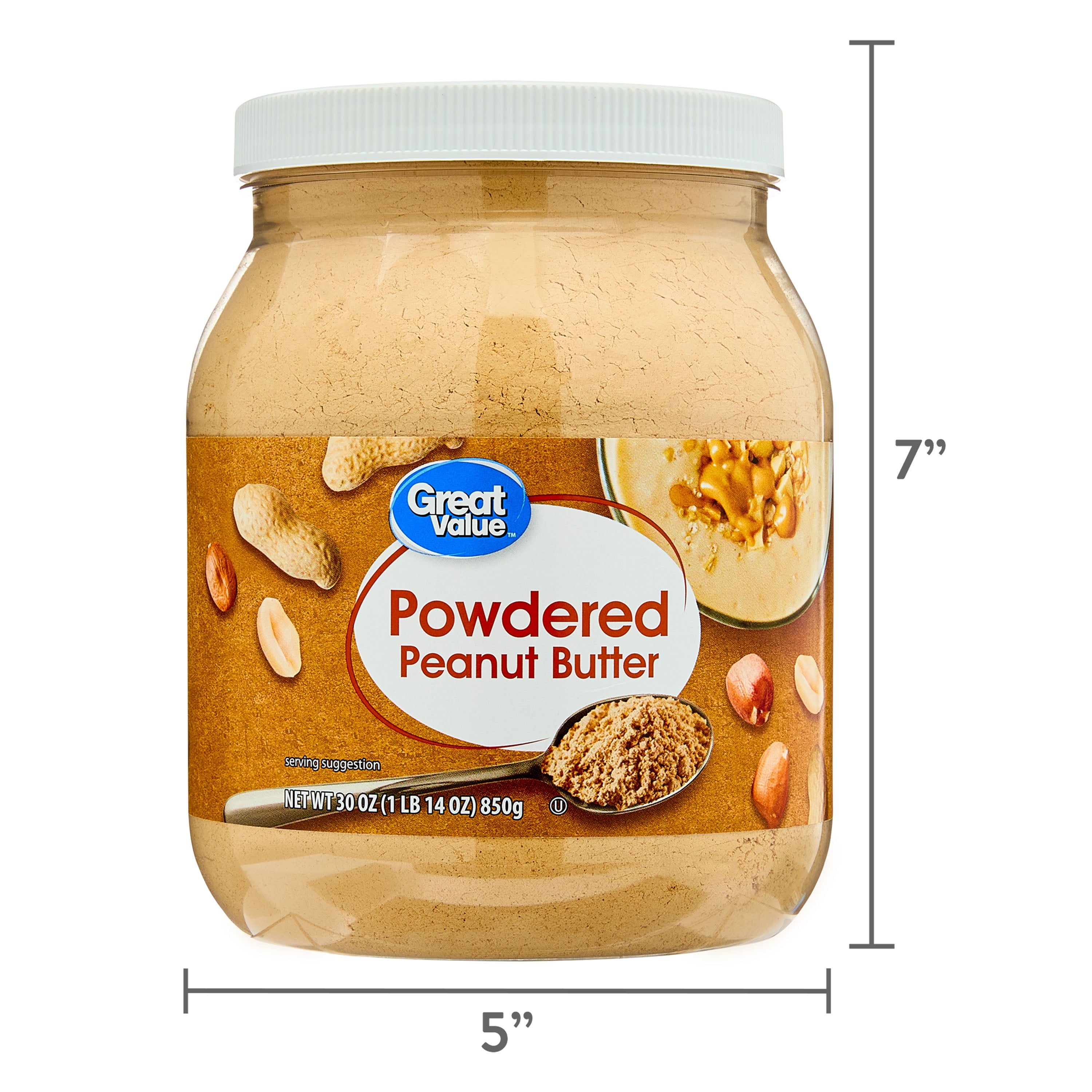 (2 pack) Great Value Powdered Peanut Butter, Gluten-Free, 30 oz