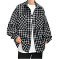 thumbnail image 1 of Cameland Men's Checkered Printed Button Pocket Long Sleeved Hooded Casual Jacket, 1 of 7