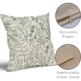 thumbnail image 4 of Grey Gray Floral Pillow Covers 16x16 Set of 2 Botanical Print Vintage Spring Flower Plant Cream Decorative Throw Pillow Cases Outdoor Farmhouse Cushion Covers Decor for Sofa Couch Bed, 4 of 6