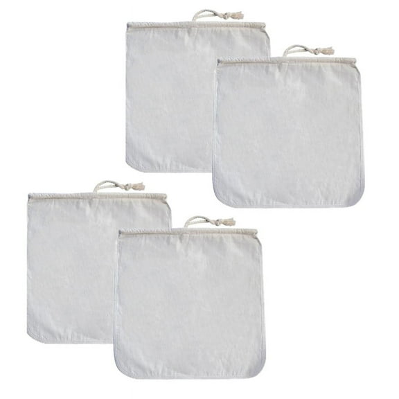 WQNZMADO 4Pack Organic Reusable Cold Coffee Brew Filters Bag,12 Inch Wine Brewing Filters Eco-Friendly Mesh Cotton Filter