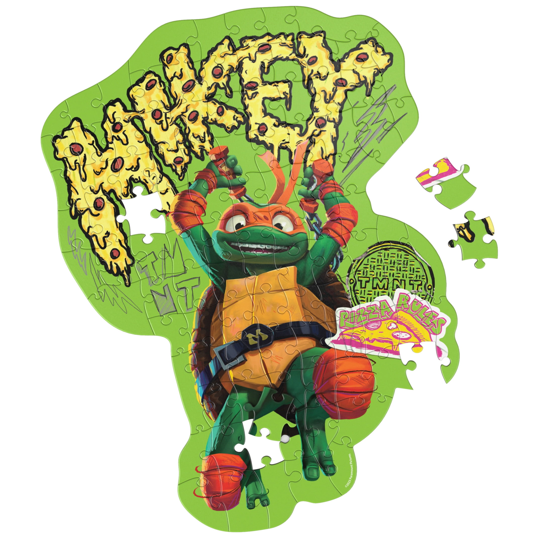 Teenage Mutant Ninja Turtles 100-Piece Mikey Puzzle in Egg Package | Michelangelo Mutant Mayhem Movie | Ninja Turtles Toys | Puzzles for Kids Ages 4-8