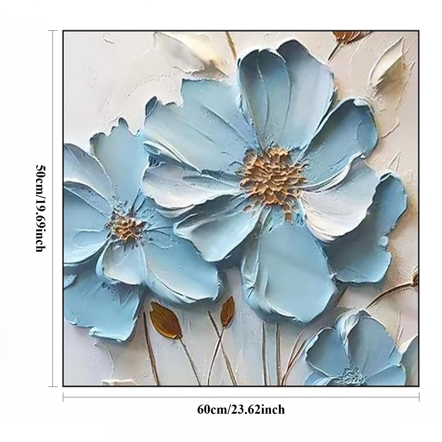 2 Pcs Washer and Dryer Covers for the Top, 19.7" x 23.6" Light Blue Flowers Dust Cover Pad for Laundry Room Decoration, Non-slip Washing Machine Covers Pad