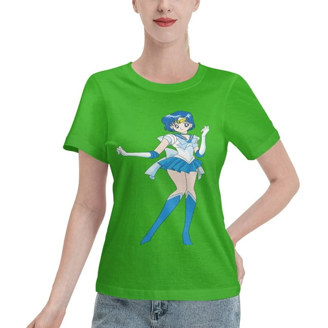 Women's Basic Short Sleeve T-Shirt Sailor Moon Mizuno Ami