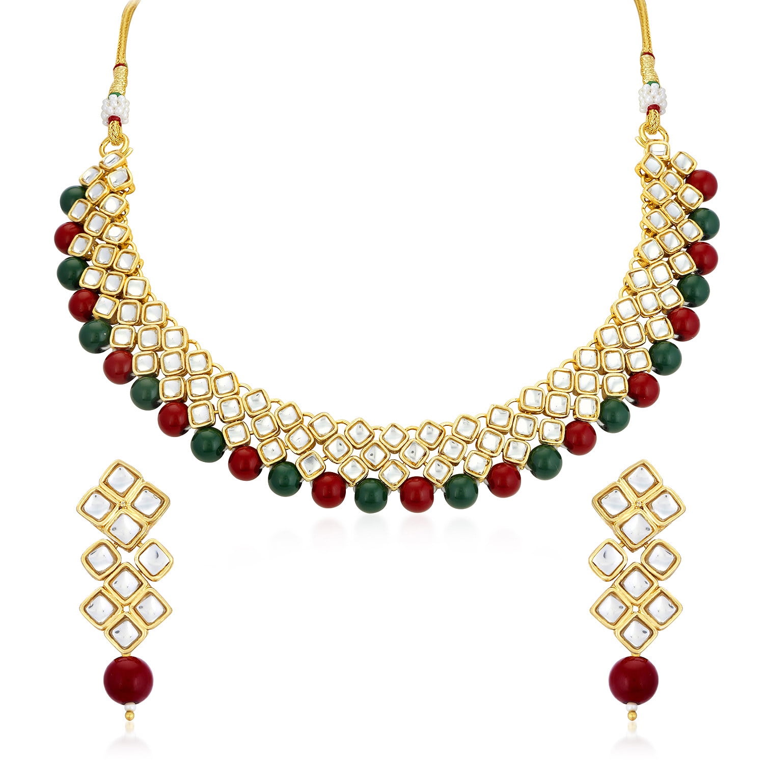 Sukkhi Exotic Kundan Gold Plated Choker Necklace Set for Women - Walmart.com