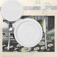 thumbnail image 3 of Ambesonne Farmhouse Place Mats Set of 4, Barn with Cow Butterflies, Standard Size, Lime Green and Grey, 3 of 5