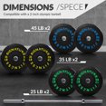 thumbnail image 2 of BalanceFrom 5FT Barbell Set with Color Letter Rubber Bumper Plates & Small Hub – Includes Pairs of 25LB, 35LB, 45LB, 55LB, Available in 120LB, 210LB, or 320LB Sets, 2 of 6