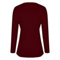 thumbnail image 3 of Aboser Womens Long Sleeve Tight Shirts with Built in Bras Soft Notch V Neck Tops Slim Fit Basic Tees Solid Color Layering Shirt Comfy Casual Tshirts, 3 of 9