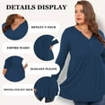 thumbnail image 4 of LANREMON Women's Plus Size Henley Shirts V Neck Button Tunic Tops Casual Long Sleeve Swing Flowy Blouse, 4 of 7