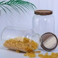 Large Glass Jar with Airtight Lid 98 FL OZ Glass Canister Set Wooden