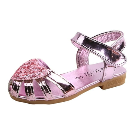 

NIUREDLTD Children Shoes Flat Soft Sole Shoes Single Shoes Children Princess Shoes Hollow Baotou Baby Shoes Size 32
