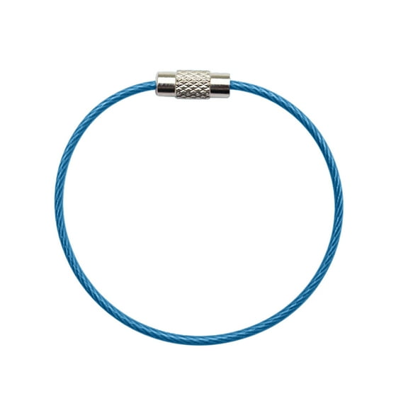 shyuyusa Color Coated Wire Rope Keychain Key Ring Stainless Steel Keychain Rubber Coated Wire Ring Wire Lock Buckle Heavy Duty Luggage Tags Loops Tag Keepers Cable Key Ring for Luggage Tag