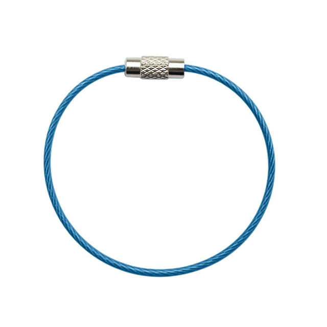 EGNMCR Color Coated Wire Rope Keychain Key Ring Stainless Steel Keychain Rubber Coated Wire Ring Wire Lock Buckle Wire lock wire