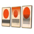 thumbnail image 3 of Designart "Minimalist Geometric Sunset in Bold Orange III" Modern Geometric Framed Wall Art Set Of 3 - Orange Abstract Frame Gallery Wall Set For Home Decor, 3 of 6