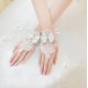 thumbnail image 1 of Guantes de novia de encaje con lazo blanco para mujer, guantes de noche para fiesta de bodas, guantes de gasa con gancho para los dedos, etiqueta de rendimiento, color blanco G, 1 of 5