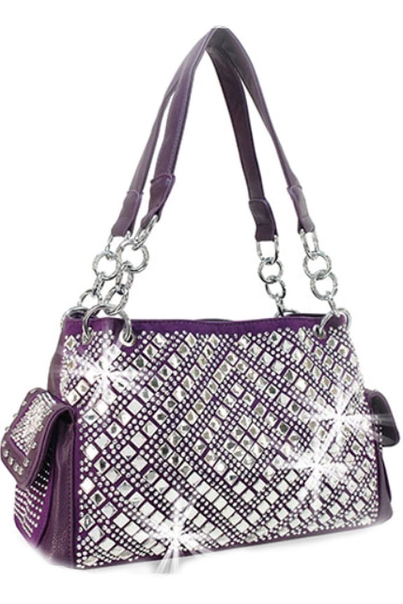 Diamond Gem Rhinestone Purse Purple
