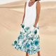 thumbnail image 1 of ICHUANYI Clearance Women's Summer Fashion Casual Printing Sleeveless Round Neck Pocket Dress Beach Casual Maxi Sundress(Sky Blue, M) ICHUANYI WER2023080812047, 1 of 5