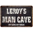 thumbnail image 1 of LEROY'S Man Cave Black Grunge Sign Home Decor Gift Cave Funny 208120004197, 1 of 1